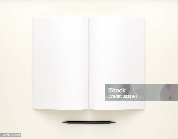 Open Empty Magazine Or Book Stock Photo - Download Image Now - Angle, Application Form, Banking Document
