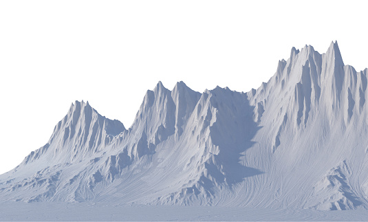 3d render Mountains on a white background