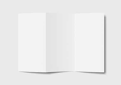 Blank A4 Tri Fold Brochure Mockup With White Background