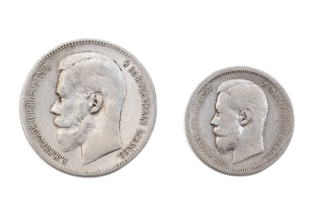 istock Russian coins. Nicholas silver ruble 1897 and 50 kopecks 1896 1459741035