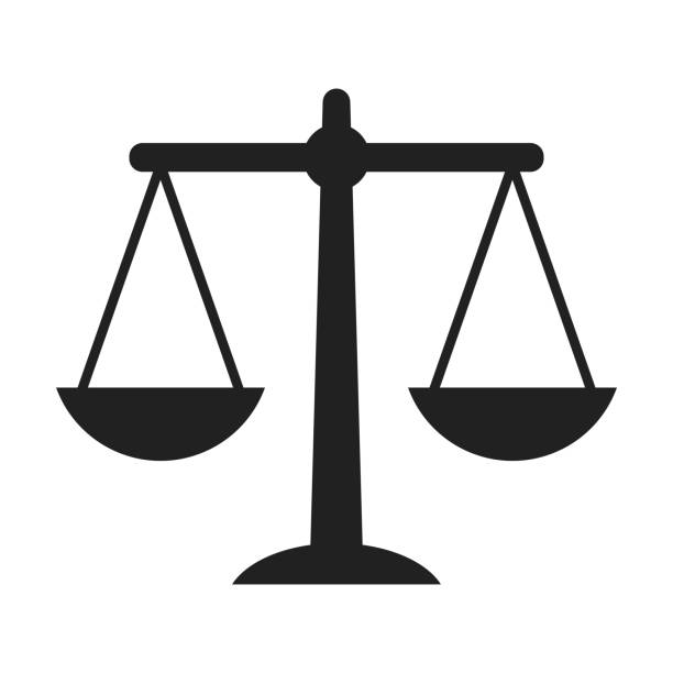 Scales of justice icon vector illustration. Scales of justice icon vector illustration. equal arm balance stock illustrations