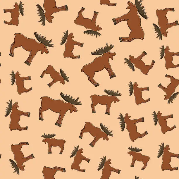 Vector illustration of Pattern with moose.