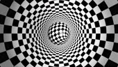 Check Patterned Sphere Check Pattern Sphere Optical Illusion Art Background 4K Stock Video ...