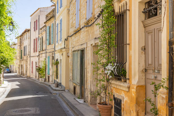 istock Potted plants along a street in Arles. 1459764819