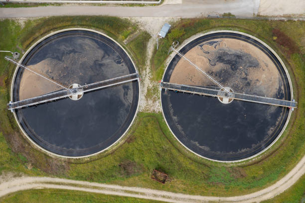 istock Water Purification Plant, Aerial View 1459772027