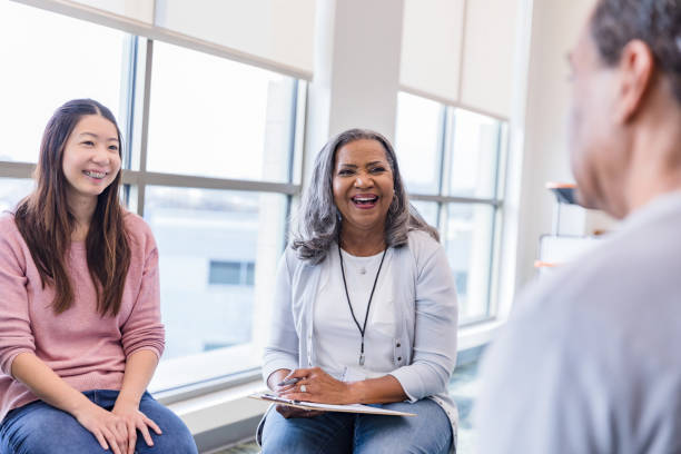 istock Friends smile and talk 1459782918