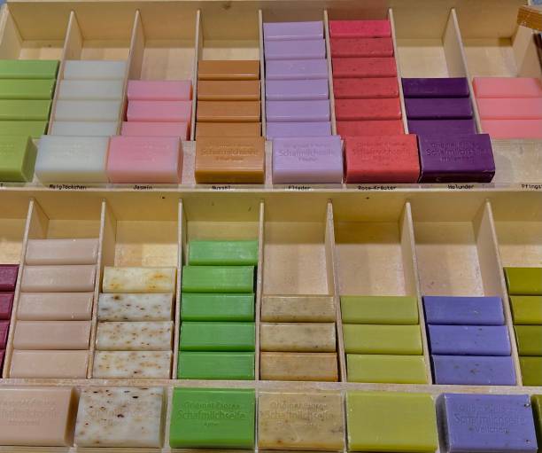 istock Colourful bar soaps made of sheep’s milk 1459790544