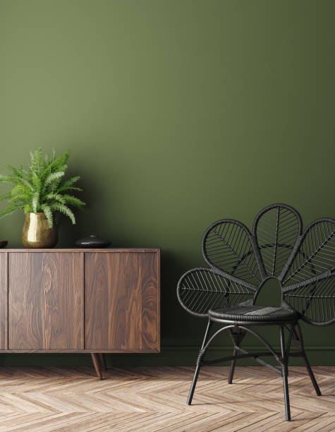 istock Simple modern interior background with minimal furniture, wall mockup 1459791976