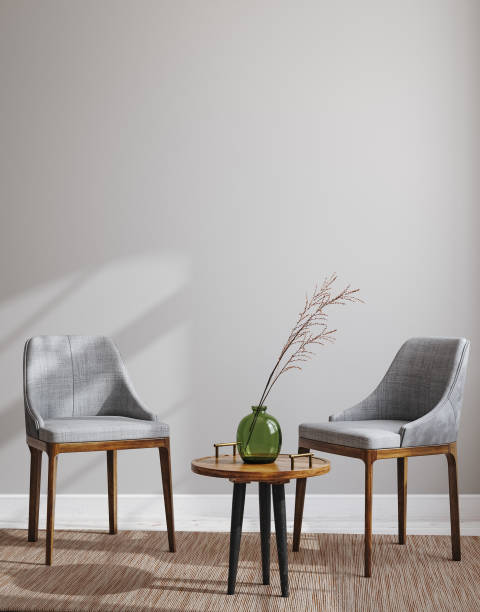 istock Simple modern interior background with minimal furniture, wall mockup 1459793016