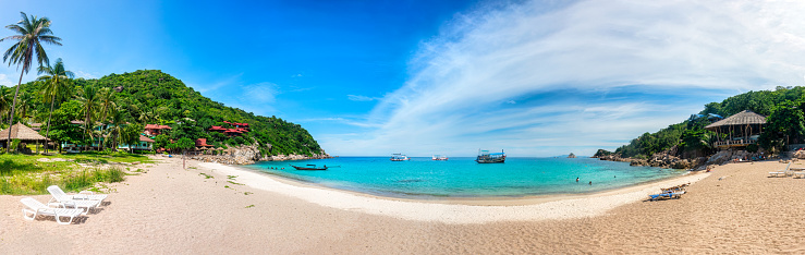 panoramic view of Aow Luek bay beach in Koh Tao, Thailand
