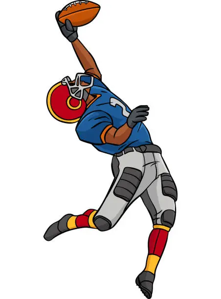 Vector illustration of American Football Cartoon Colored Clipart