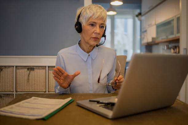 istock Woman working from home 1459827523
