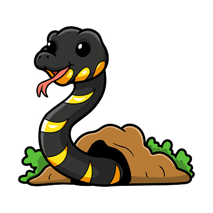 serpiente de cascabel de dibujos animados vector gratis