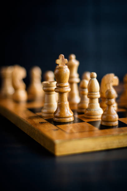 istock King on chessboard. Chess player. Chess game with wooden figures 1459839092