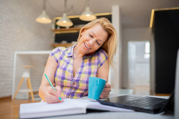 istock Woman working from home 1459839333