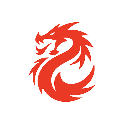 Dragon silhouette logo design