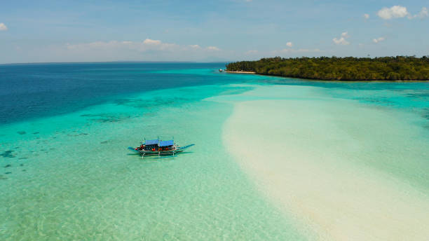 istock Sandy beach in the lagoon with turquoise water. Balabac, Palawan, Philippines. 1459849922