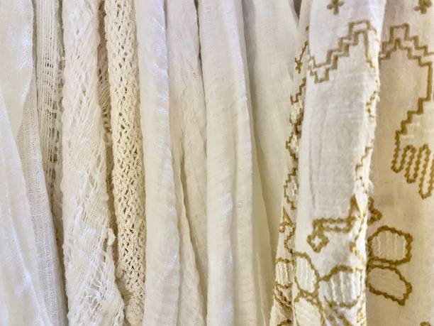 istock Summer Organic Fabric Clothes Rack 1459851920