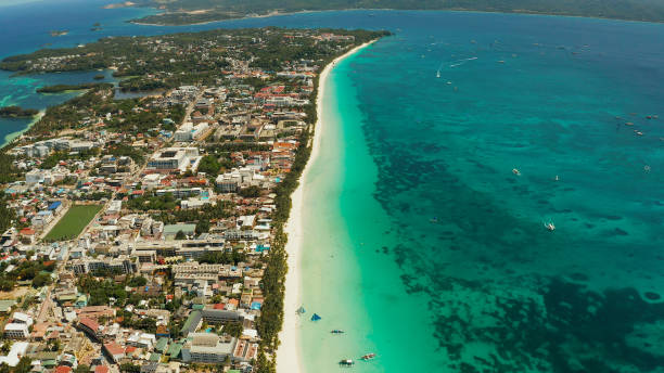 istock Boracay island with white sandy beach, Philippines 1459854940