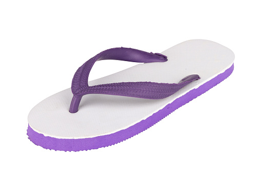 sandals  flip flops color purple isolated on white background.