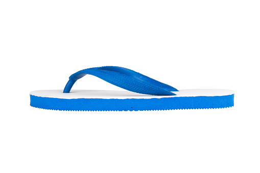sandals  flip flops color blue isolated on white background.