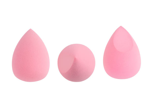 istock Set Makeup sponge pink on white background, Beauty blender isolated on white background. Bright sponges for cosmetics. Makeup products. Beauty concept. 1459855461