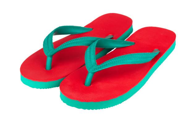 istock sandals  flip flops color red green isolated on white background 1459855537