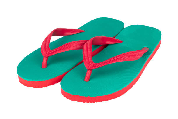 istock sandals  flip flops color red green isolated on white background 1459855736
