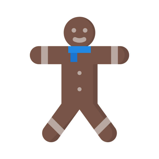 ilustrações de stock, clip art, desenhos animados e ícones de gingerbread icon in flat style vector - pastry bakery biscuit cookie