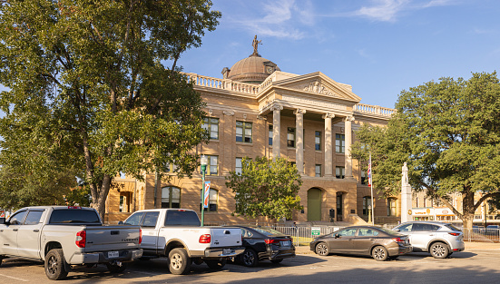 Georgetown, Texas, USA - October 14, 2022: The Williamson County Courthouse