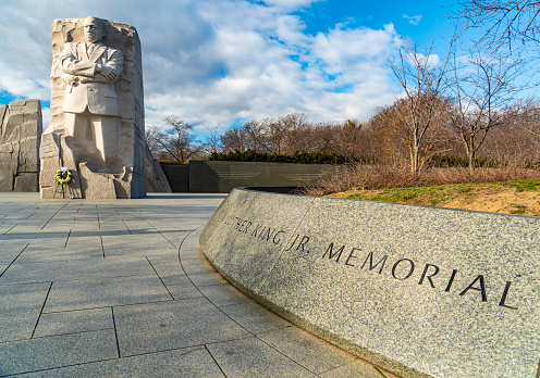 Washington, D.C., USA - January 20, 2023: Martin Luther King Jr. Memorial in Washington, D.C., USA during the winter.