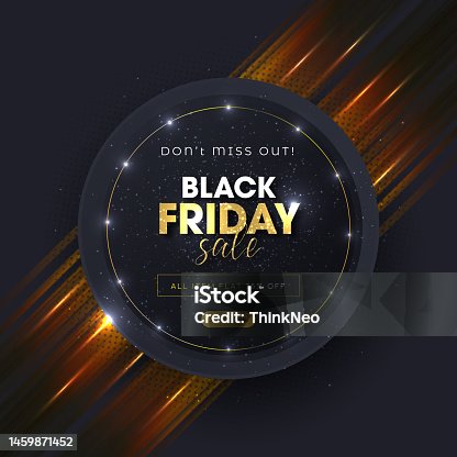 istock Black Friday Sale banner circle design 1459871452