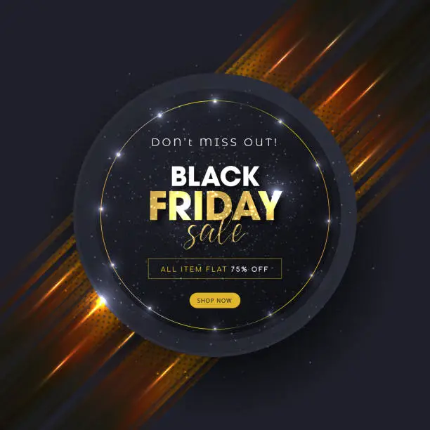 Vector illustration of Black Friday Sale banner circle design