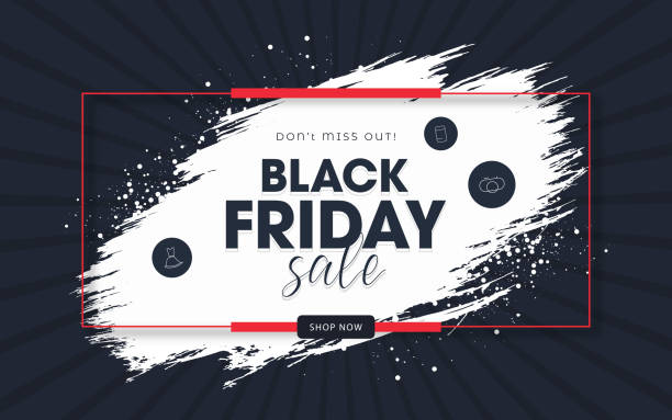 Black Friday Sale Stroke Background. Black Friday Sale Stroke Background. Vector Illustration black friday sale banner stock illustrations