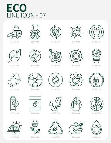 green eco environment line icon