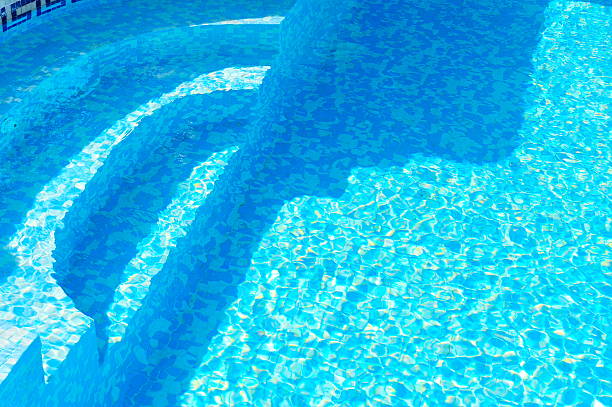 Bright blue swimming pool water background