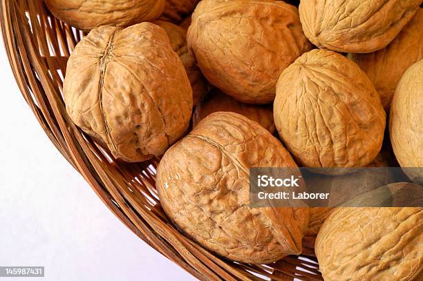 Nuts In Basket Stock Photo - Download Image Now - Autumn, Basket, Close-up