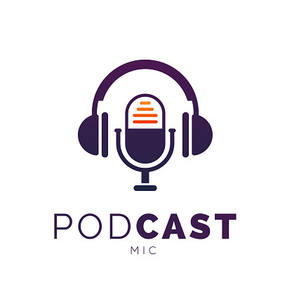 Podcast design using Microphone and Headphone icon