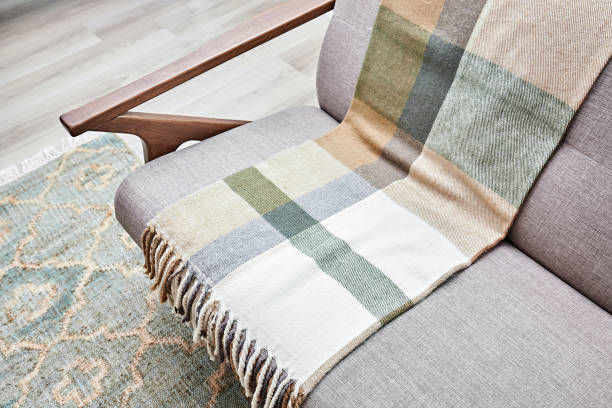 istock Blanket on sofa in living room 1459875667