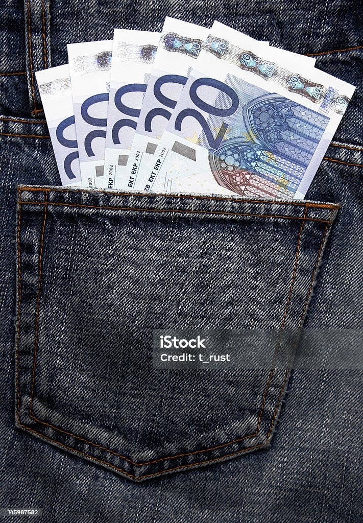 ユーロマネーブルージーンズのポケット - ポケットのロイヤリティフリーストックフォト