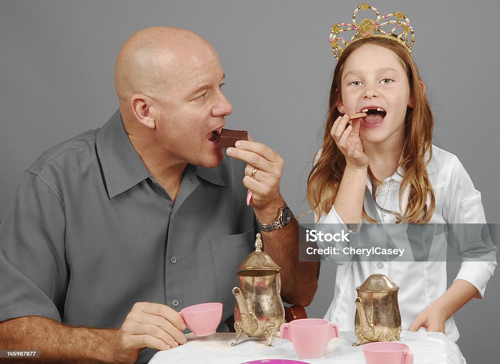 Pai e filha Tea Party - Foto de stock de Hora do Chá royalty-free