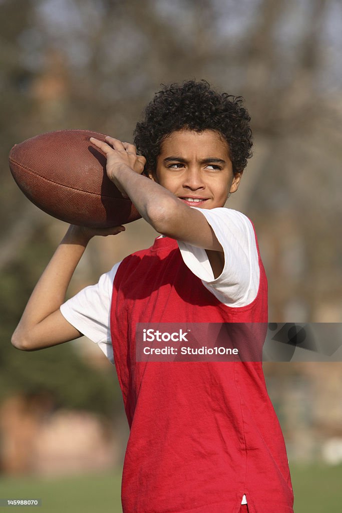 Afrikanische amerikanische Jungen - Lizenzfrei Amerikanischer Football Stock-Foto