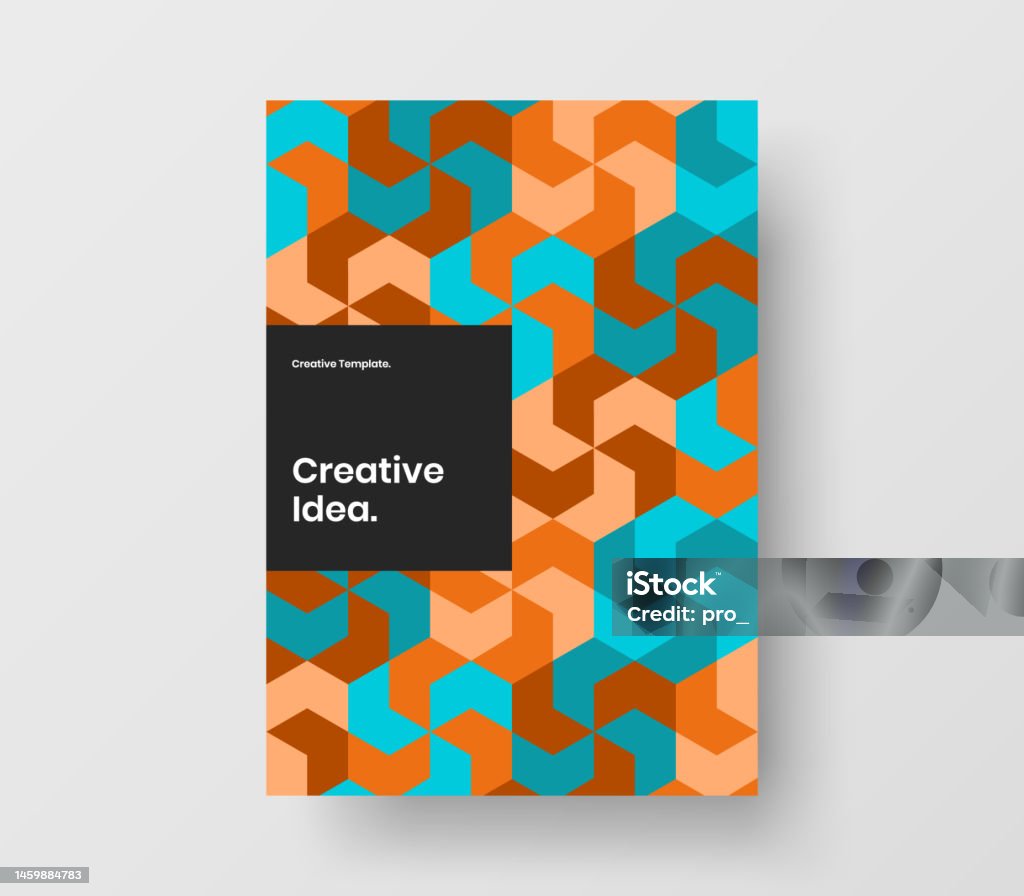 A4 Module Pamphlet Design Vivid Pamphlet A4 Design Vector Illustration Original Mosaic Hexagons ...