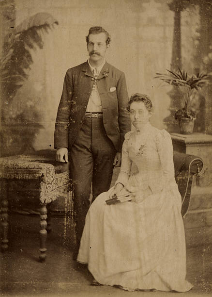 Victorian Lifestyle - wedding portrait stock photo