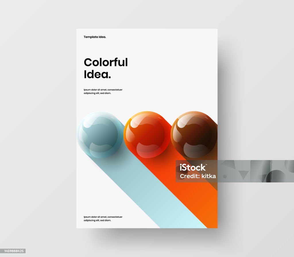 Bright Realistic Spheres Pamphlet Layout Original Catalog Cover A4