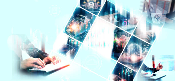 istock Technology and social network Global business structure of networking. Analysis and data exchange customer connection, HR recruitment and global outsourcing, Customer service, Teamwork, Strategy 1459888665