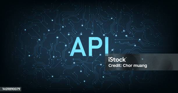 Application Programming Interface On Blue Background Stock Illustration ...