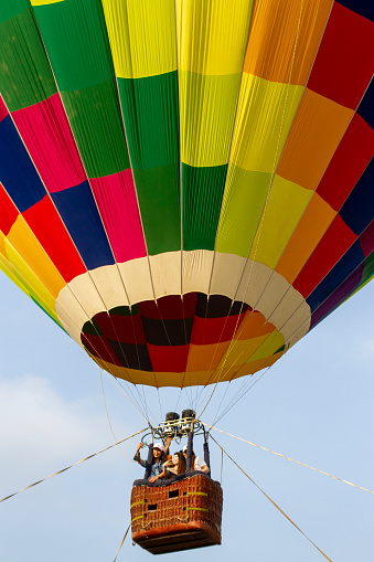 Ho Chi Minh City, Vietnam - January 23, 2022 : Colorful Hot Air Balloon Is Flying At A Festival.