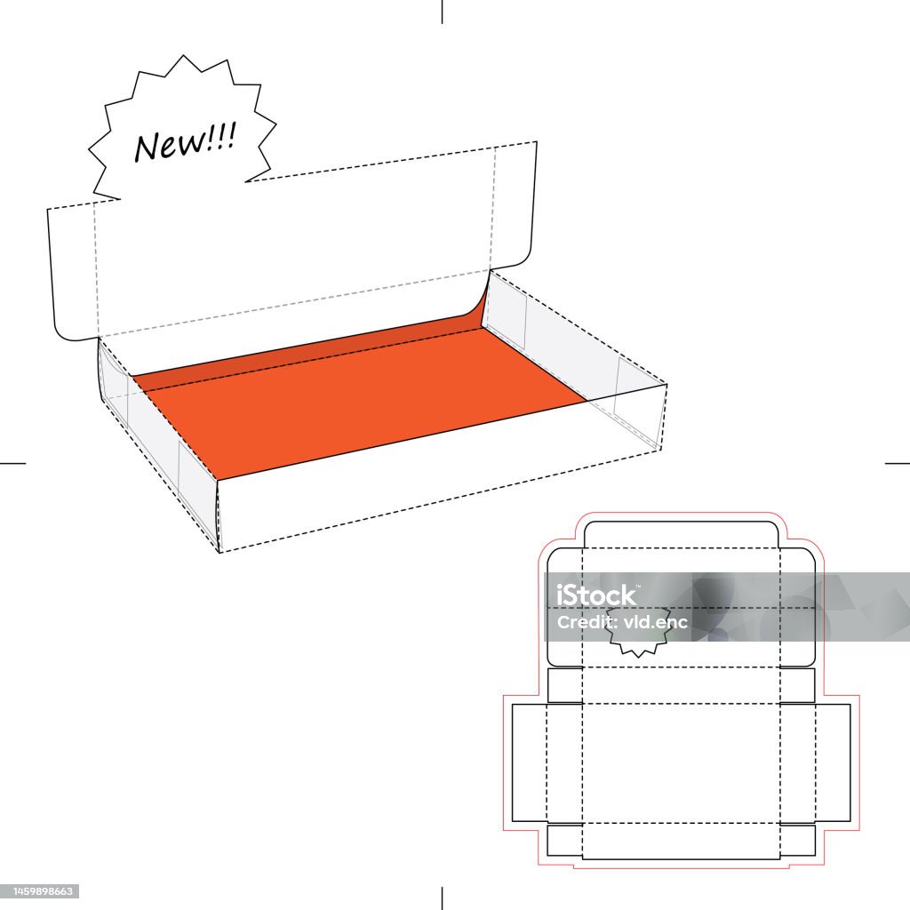 Blue Print Box's Custom Retail Box With Blueprint Stock Illustration - Download Image ...