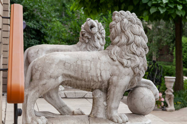 istock sculptural group of stone lions stands on the steps 1459904052